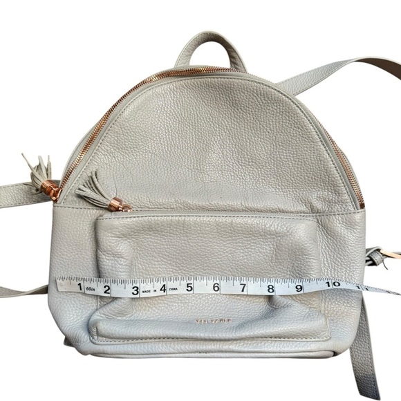 TED BAKER London Mini Backpack Bag Gray Pebble Leather Adjustable